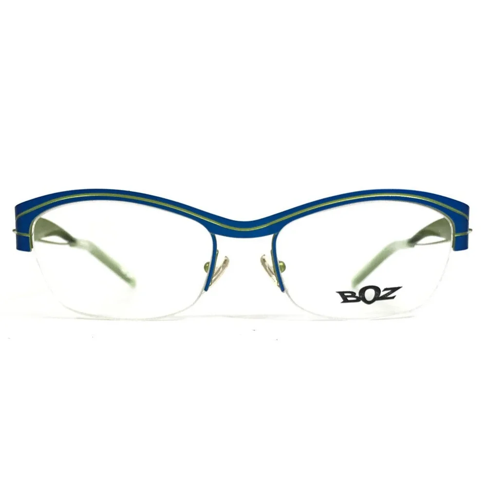 BOZ Eyeglasses Frames STAR 2642 Blue Anise Green Half Rim Cat Eye 52.5-17-131